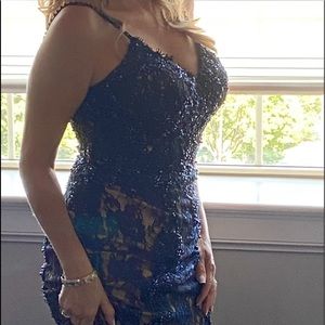Jovani Sequin Navy dress